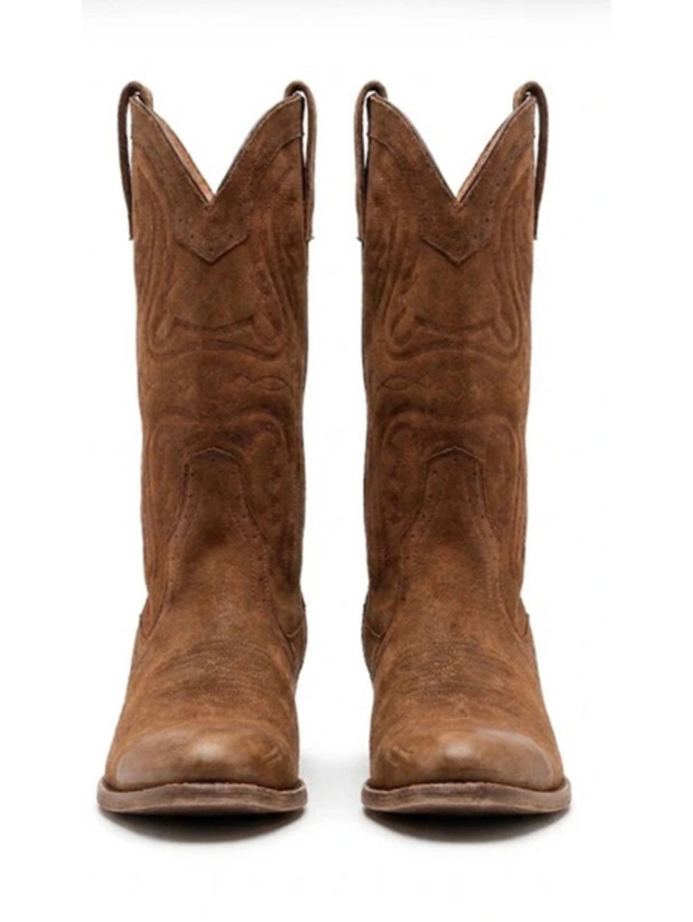 Ariat embroidered cowboy boots snip toe camel suede [COPY]